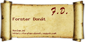 Forster Donát névjegykártya